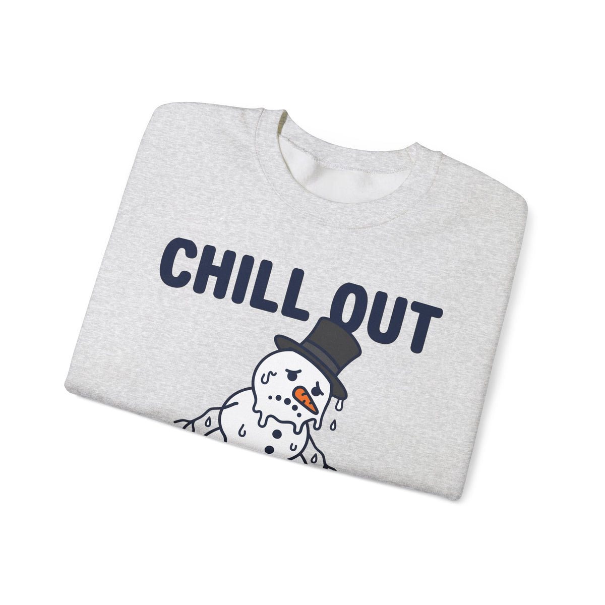 Melting Snowman Sweatshirt Christmas Comedy Gift Women Illustration Sweatshirt Frosty Sweatshirt Xmas Fan Drawing Graphic Sketch Top Hat Sweatshirt