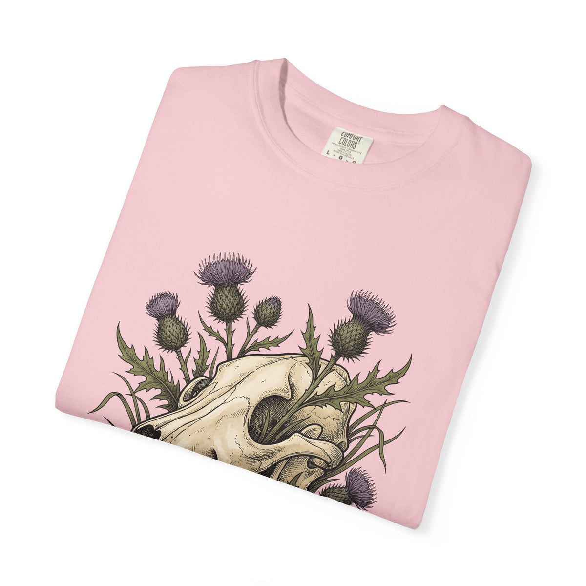 Animal Skull T-Shirt Animals & Flowers Spooky Gift Women Sketch T-Shirt Cranium T-Shirt Wildlife Fan Illustration Graphic T-Shirt Hand Drawn