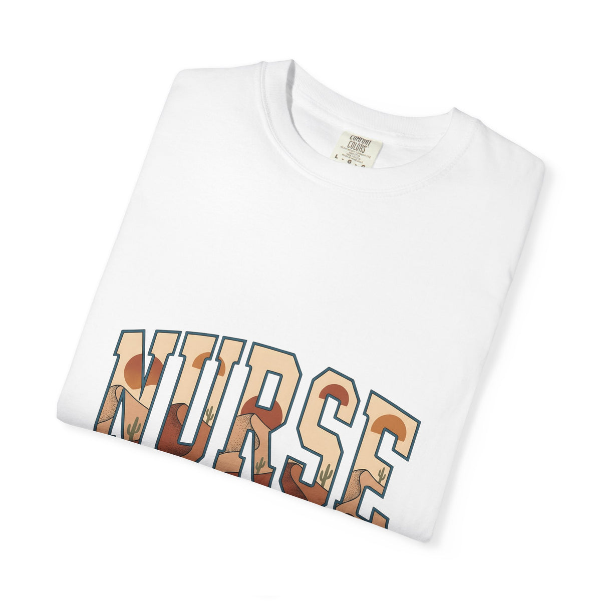 Desert Landscape Text T-Shirt Nurse Western Gift Women Boho T-Shirt Desert Text T-Shirt Rn Fan Hippie T-Shirt Cowboy Graphic Retro Cactus T-Shirt