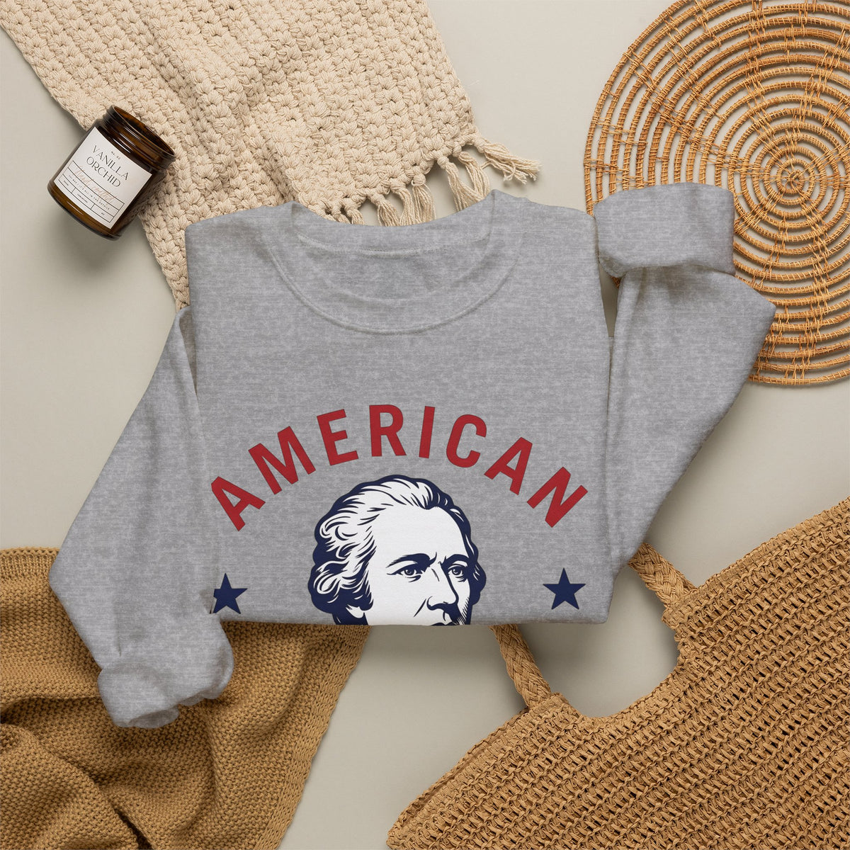 Founding Father Illustration Sweatshirt America Heritage Gift Women Traditional Sweatshirt Patriot Sweatshirt American Fan Historical Sweatshirt Heritage