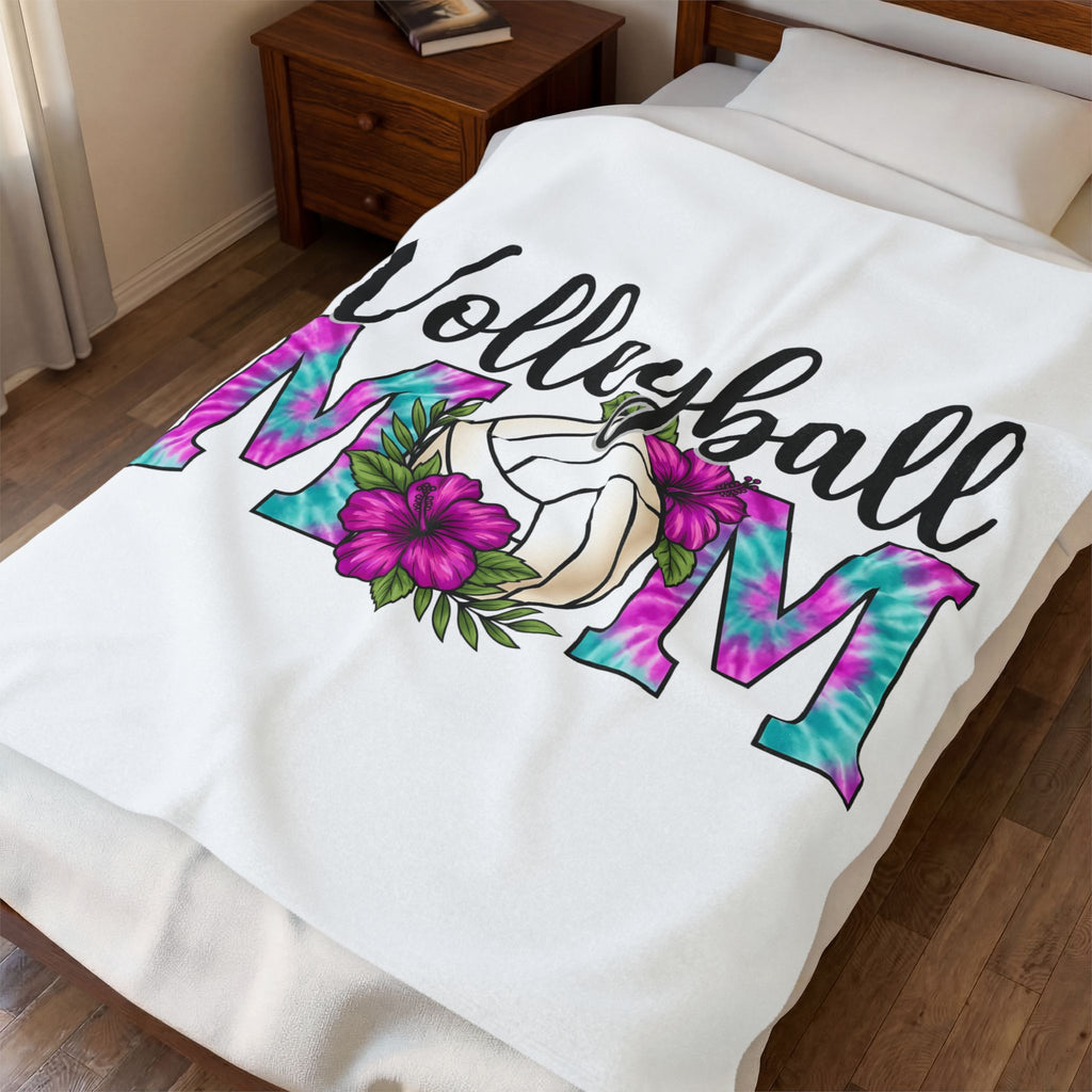Volleyball Floral Blanket Volleyball Mom Sports Gift Women Tie Dye Blanket Volleyball Blanket Volleyball Enthusiast Batik Blanket Athletic Graphic