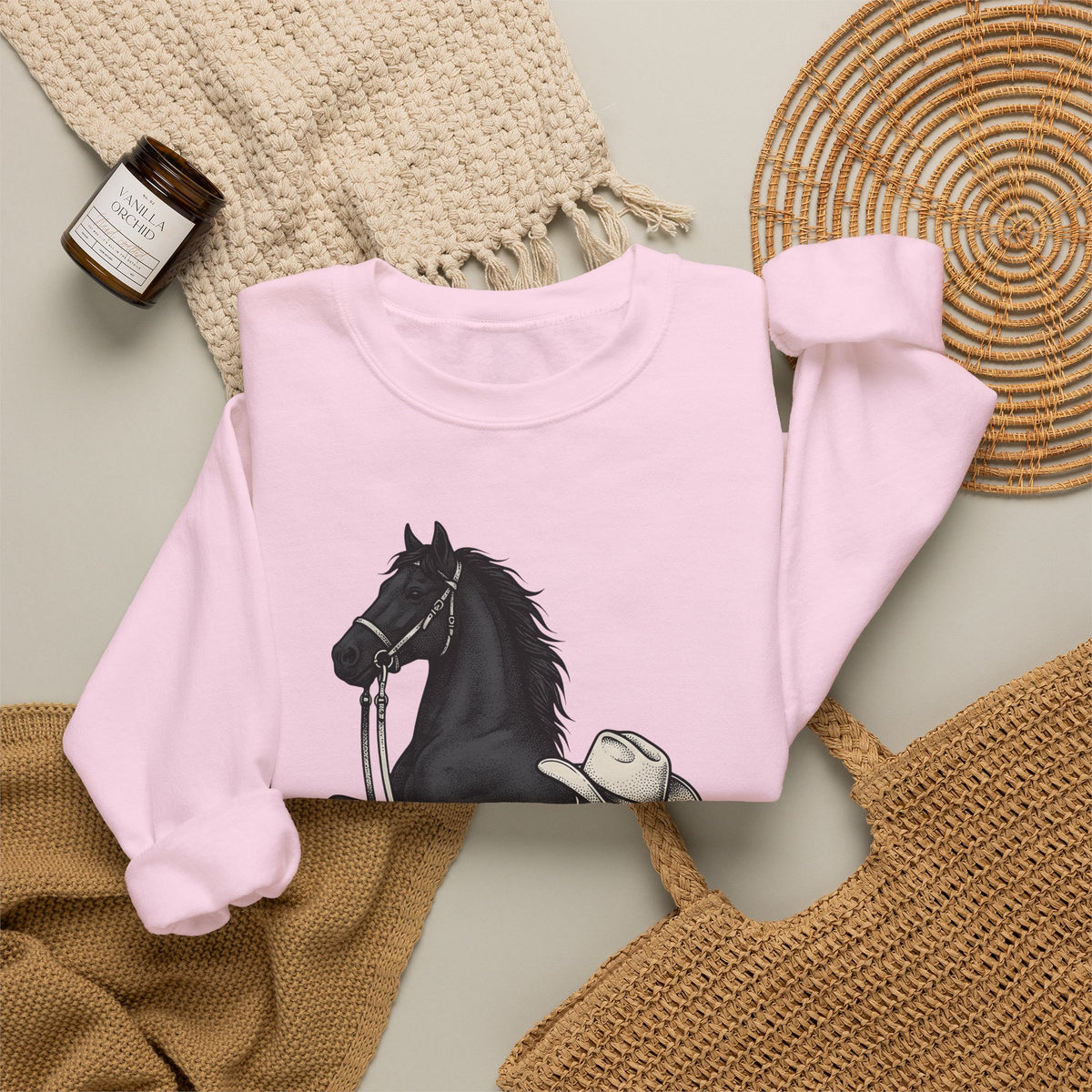 Ranch Horse Sweatshirt Cowgirl Cowboy Gift Women Old School Sweatshirt Ranch Horse Sweatshirt Rodeo Fan Vintage Sweatshirt Cowboy Graphic Line Art Power Bolt