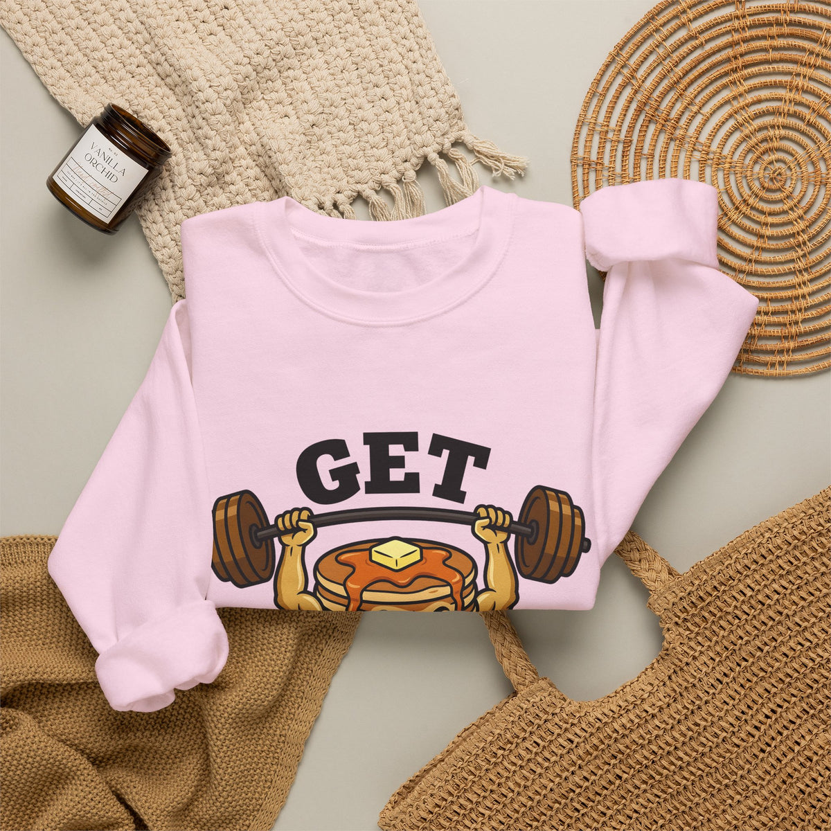 Hotcake Stack Sweatshirt Desserts Training Gift Women Caricature Sweatshirt Pancake Tower Sweatshirt Pastry Fan Cartoon Sweatshirt Fitness Graphic Heavy Stroke