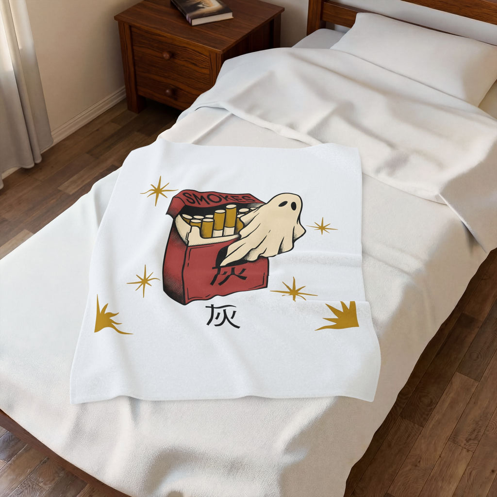Specter Tobacco Case Blanket Halloween Fright Gift Women Distressed Blanket Tobacco Pouch Blanket Horror Fan Spooky Graphic