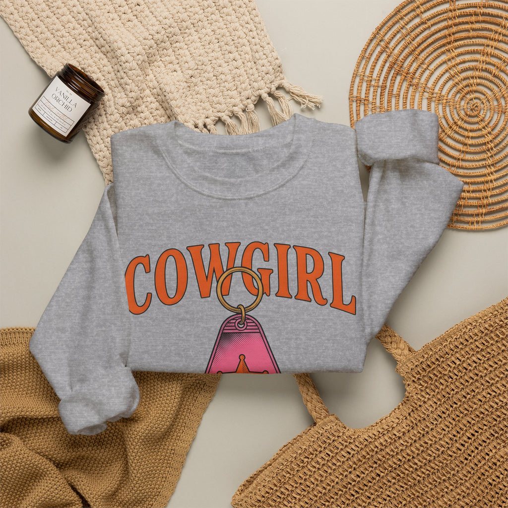 Sheriff Badge Keychain Sweatshirt Cowgirl Cowboy Gift Women Distressed Sweatshirt Keychain Sweatshirt Cowboy Fan Vintage Sweatshirt Rodeo Graphic Hand Drawn
