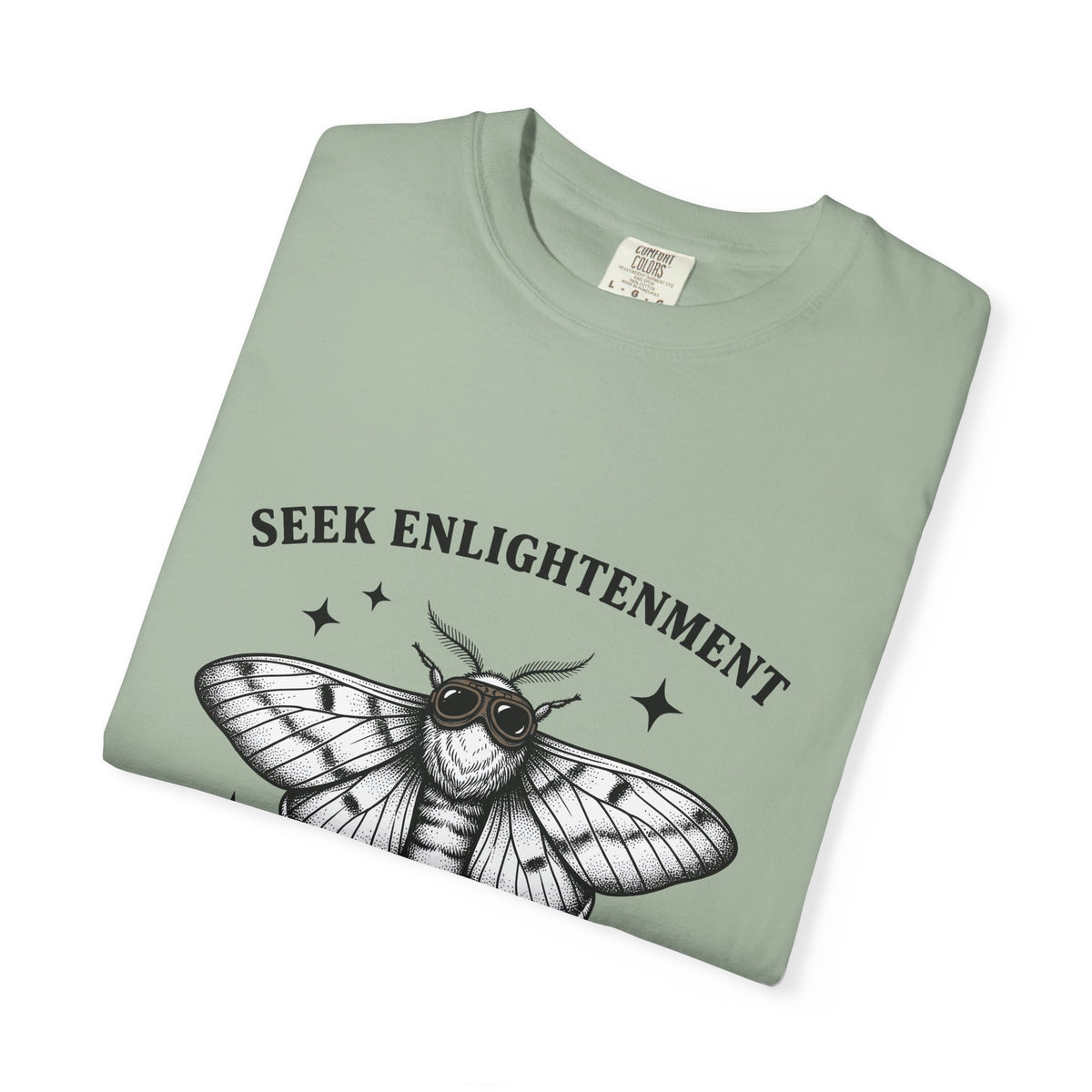 Moth Illustration T-Shirt Funny Wildlife Gift Women Retro T-Shirt Bug T-Shirt Humor Fan Vintage T-Shirt Animal Graphic Sketch Star Shapes T-Shirt
