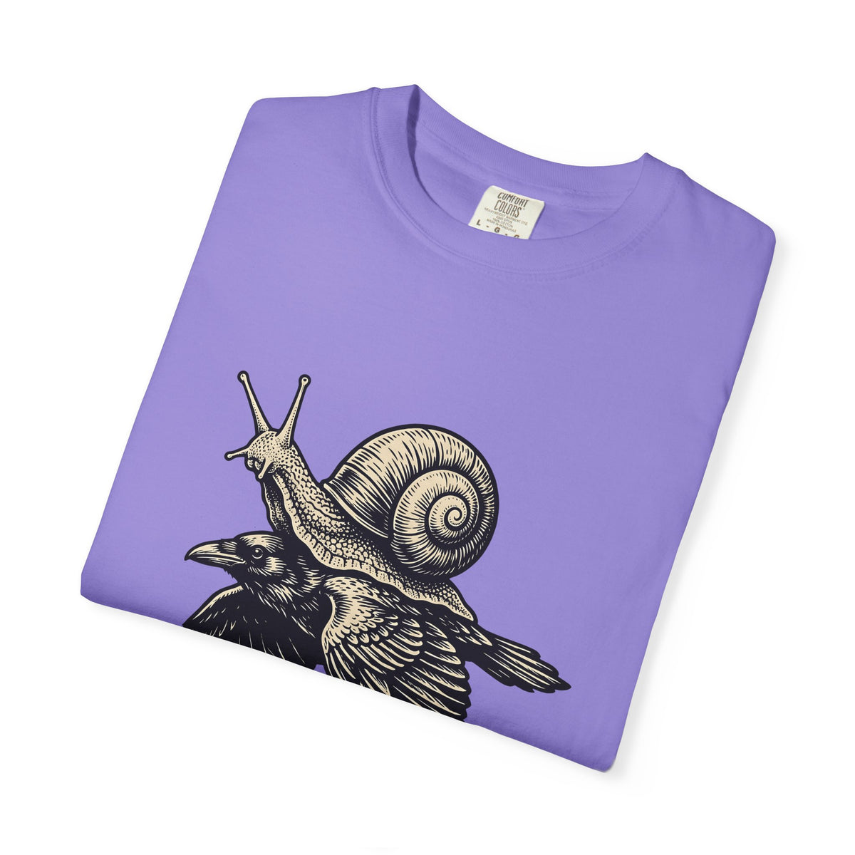 Slug Raven T-Shirt Funny Wildlife Gift Women Classic T-Shirt Raven T-Shirt Humor Fan Vintage T-Shirt Animal Graphic Doodle Wings T-Shirt
