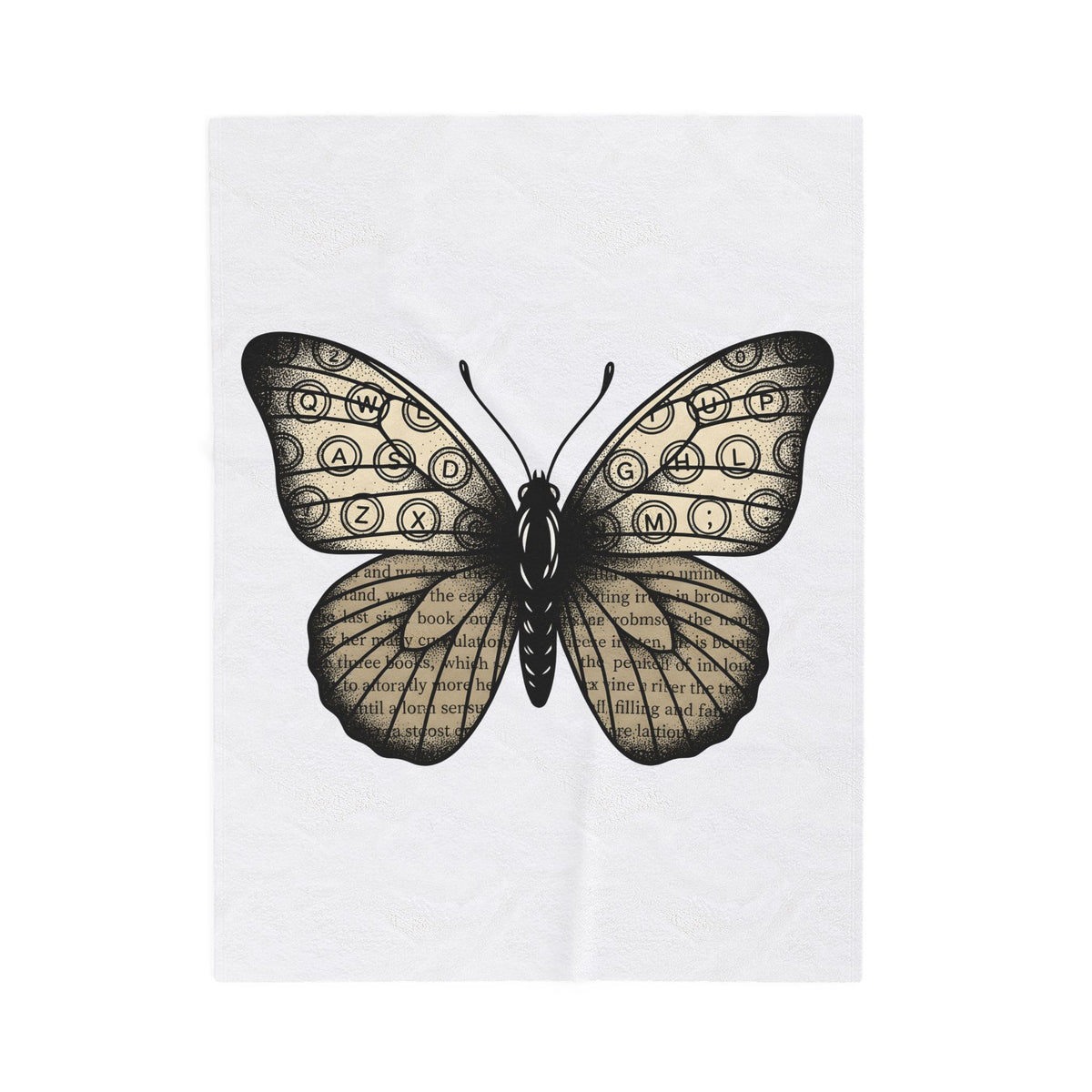 Butterfly Design Blanket Moms Environment Gift Women Sketch Blanket Butterfly Blanket Motherhood Fan Illustration Graphic Cartoon Keyboard Keys