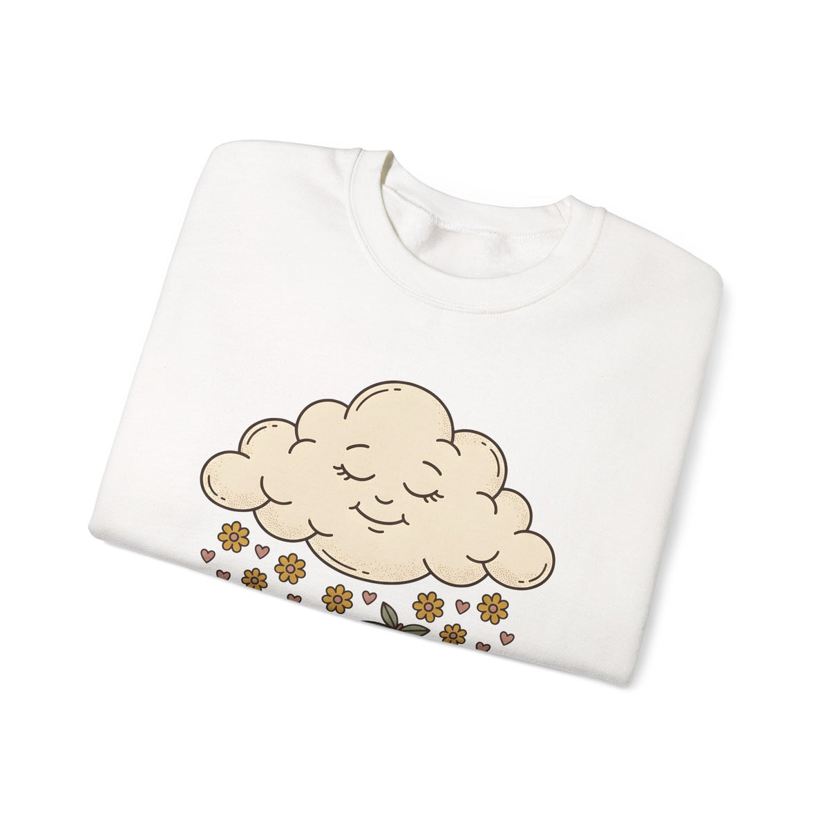 Joyful Cloud Sweatshirt Boho Chic Encouragement Gift Women Cartoon Sweatshirt Cloud Sweatshirt Bohemian Fan Illustrated Graphic Sweatshirt Hand Drawn Bloom