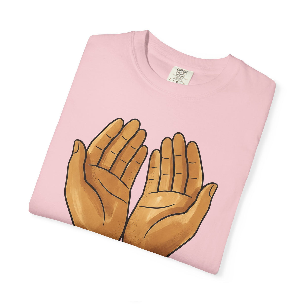 Open Palms T-Shirt Support Thanks Gift Women Sketch T-Shirt Hands T-Shirt Caregiver Enthusiast Drawing Illustration Gratitude Graphic Simple