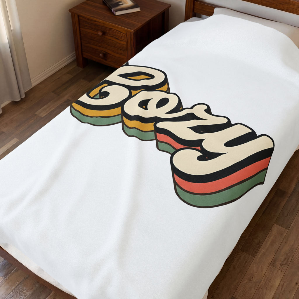 Old School Text Holiday Seasonal Gift Heavy Retro Typography Festive Fan Holiday Nostalgic Rainbow Blanket