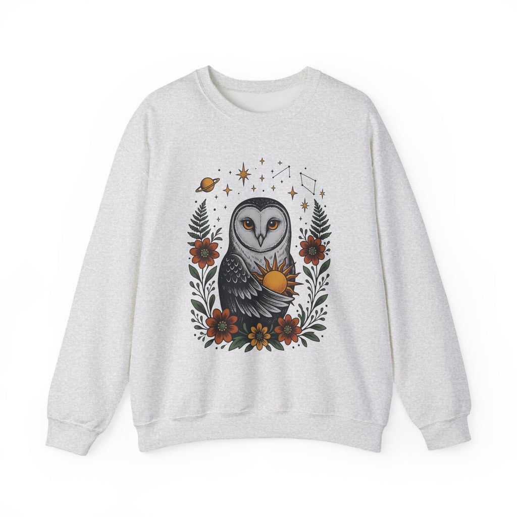 Owl Sun Boho Chic Nature Gift Boho Hoot Bohemian Fan Hippie Environmental Vintage Floral Sweatshirt