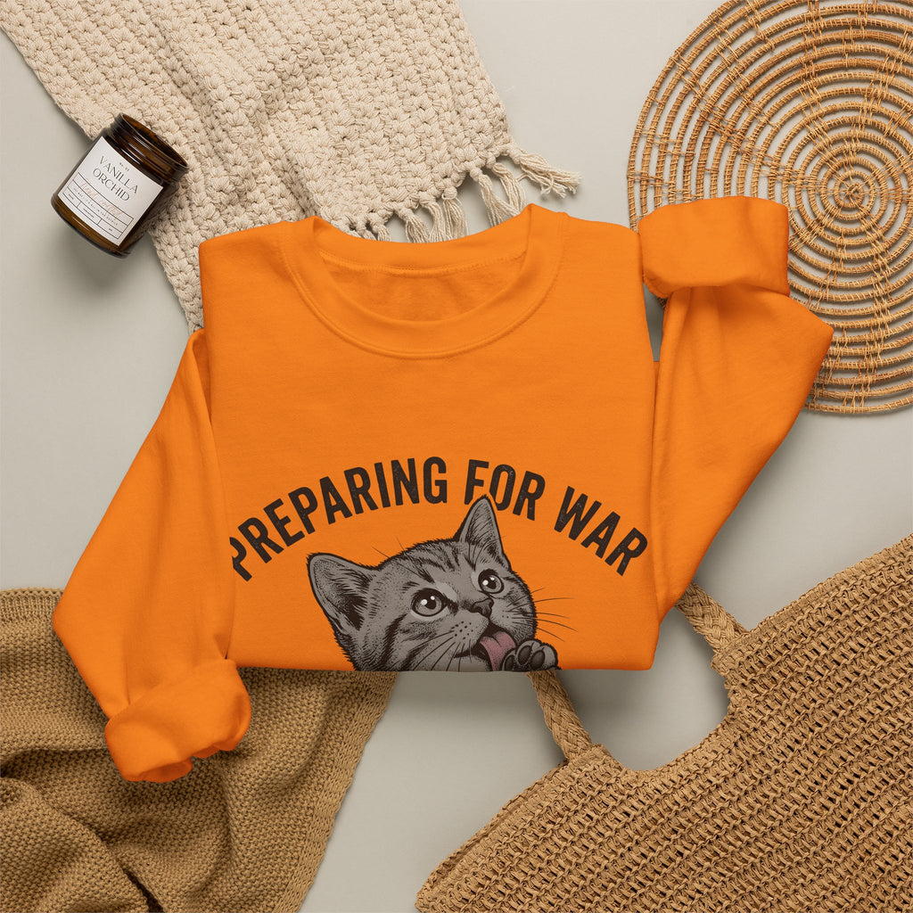 Striped Cat Cat Jokes Gift Sketch Tabby Cat Feline Fan Drawing Retro Claw Sweatshirt
