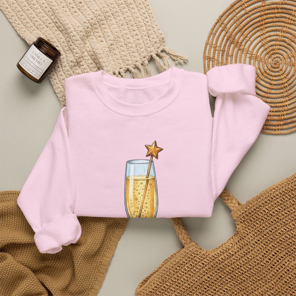 Flute Glass Holiday Occasion Gift Minimalist Glassware Christmas Fan Simple Celebration Sweatshirt