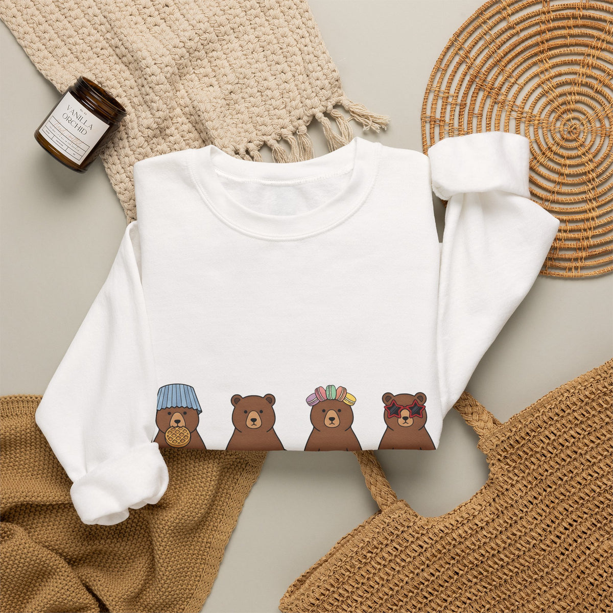 Bear Pastry Desserts Fauna Gift Whimsical Cake Sweets Fan Pastry Wildlife Fun Confection Sweatshirt