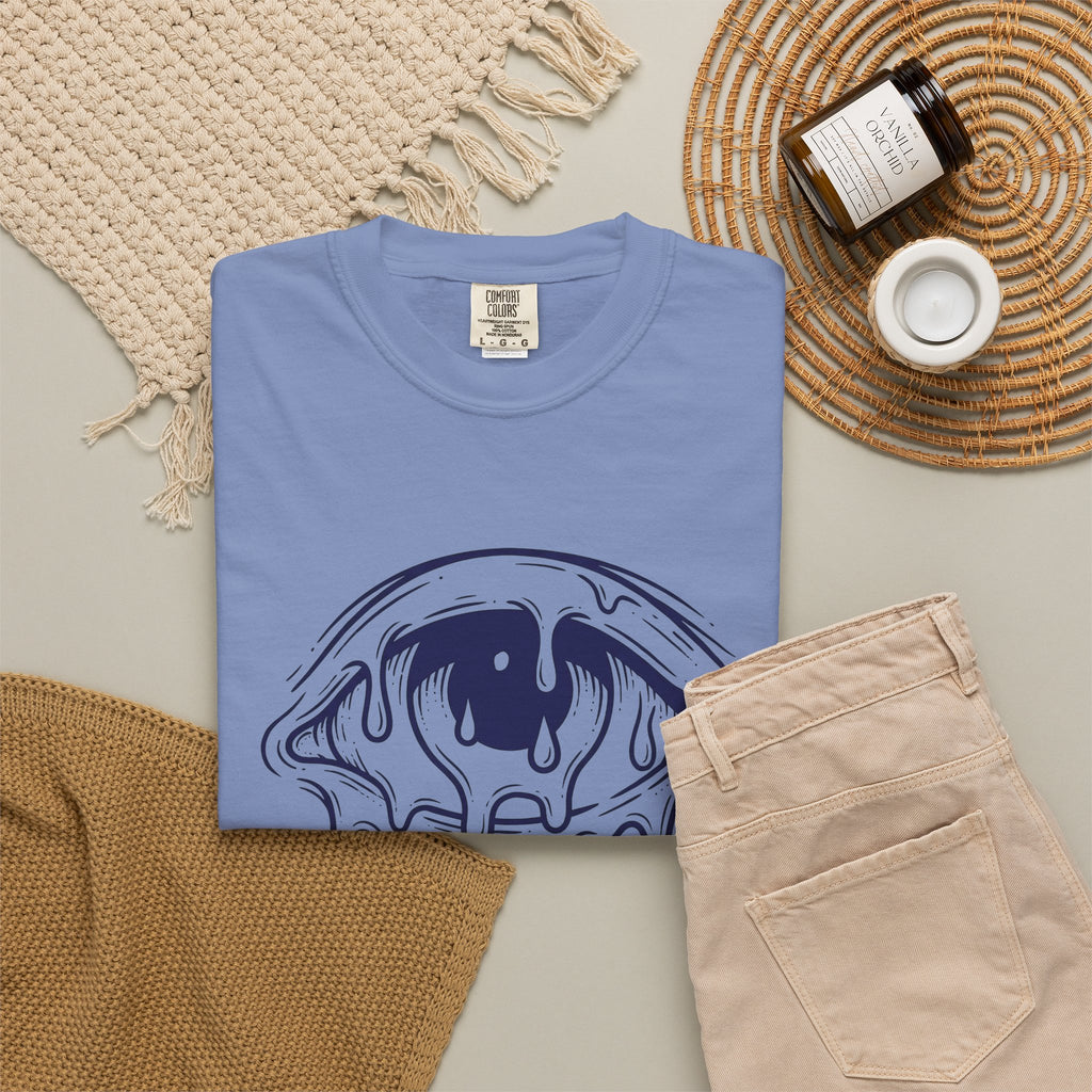 Melting Eye T-Shirt Aesthetic Gothic Gift Women Line Art T-Shirt Weeping Eye T-Shirt Style Fan Graphic T-Shirt Dark Illustration Minimal Drips