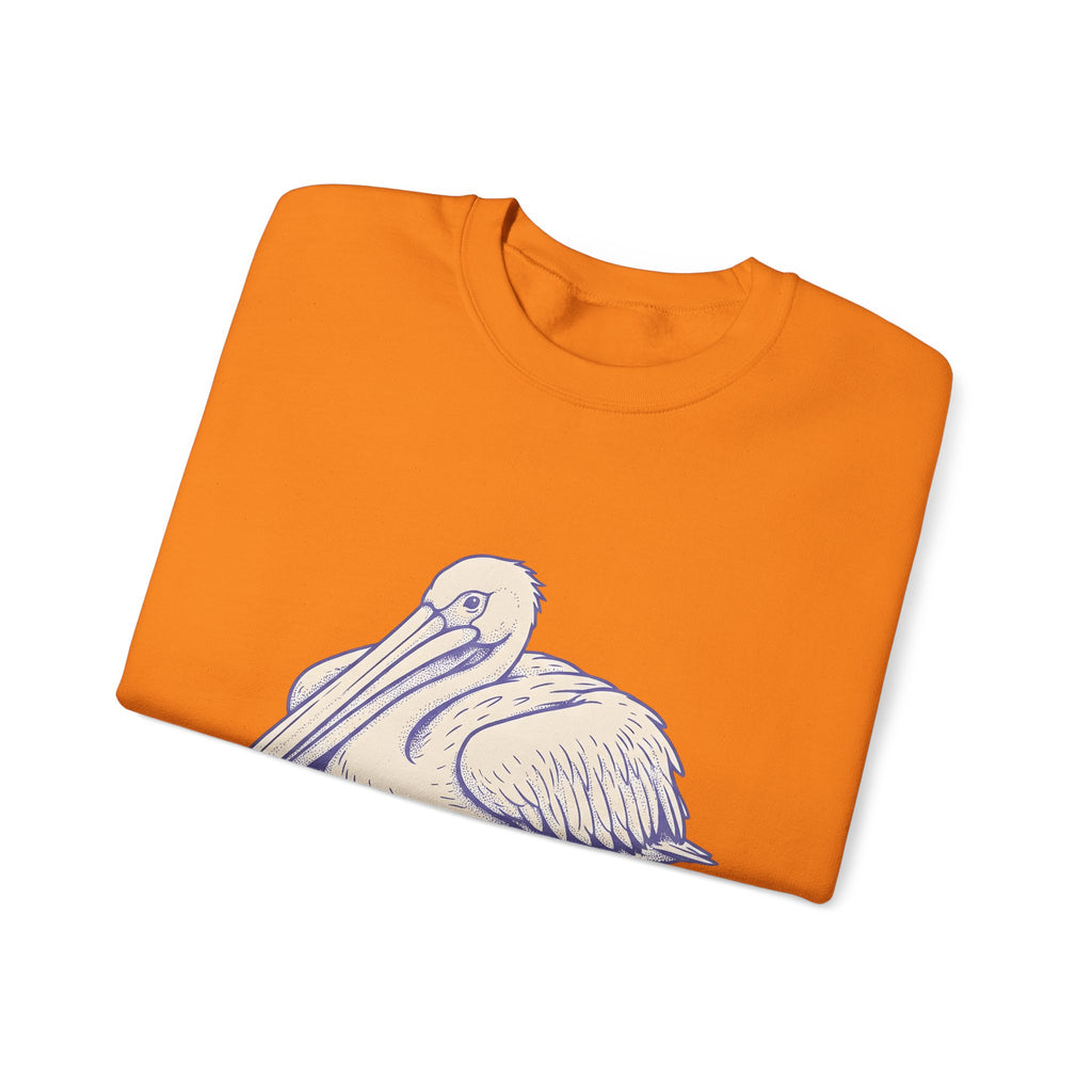 Pelican Bird Sweatshirt Funny Fauna Gift Women Cartoon Sweatshirt Pouchbill Sweatshirt Humor Fan Comic Sweatshirt Wildlife Graphic Hand Drawn Creature Art