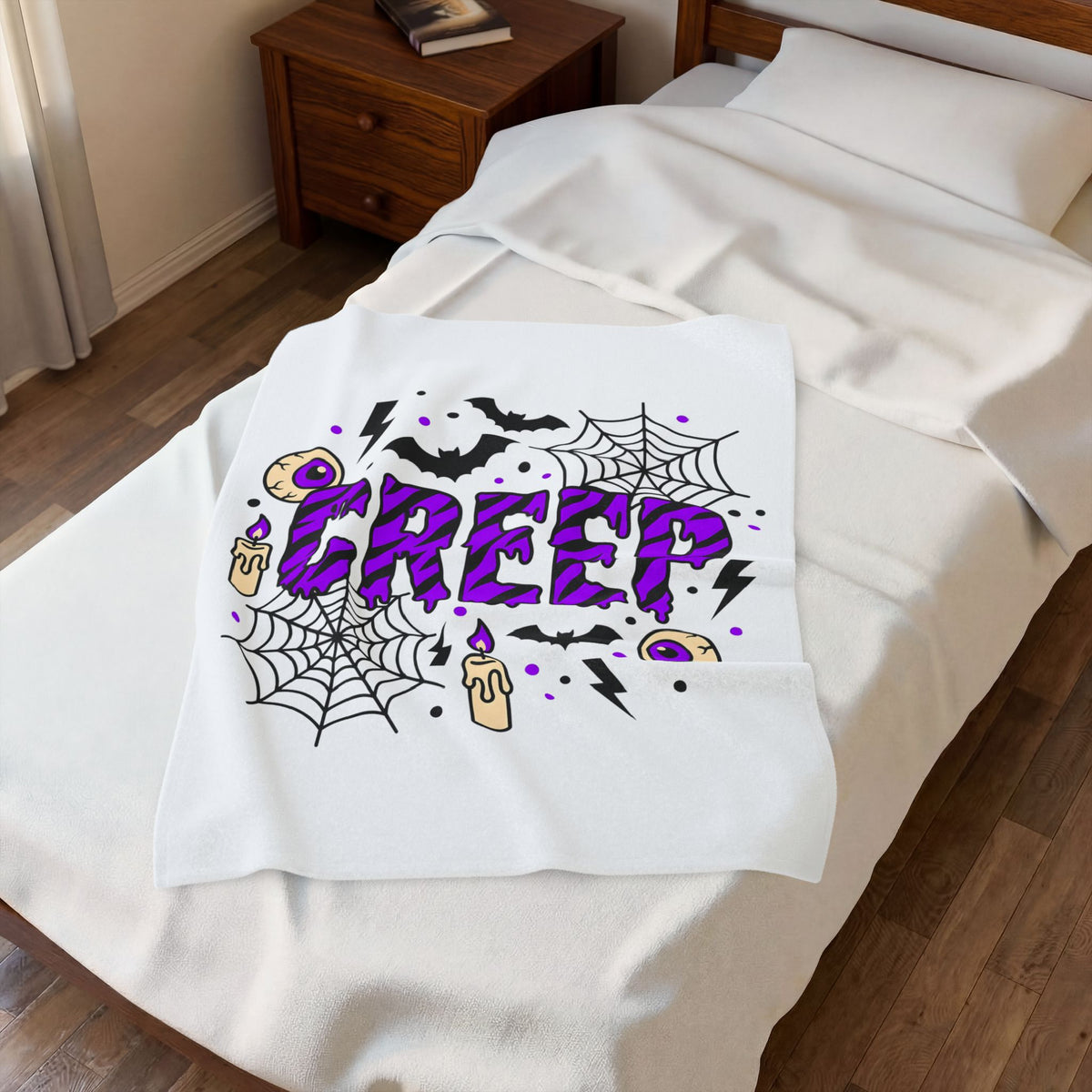Bat Spider Webbing Blanket Halloween Occult Gift Women Haunted Blanket Spider Web Blanket Horror Fan Spooky Blanket Mystic