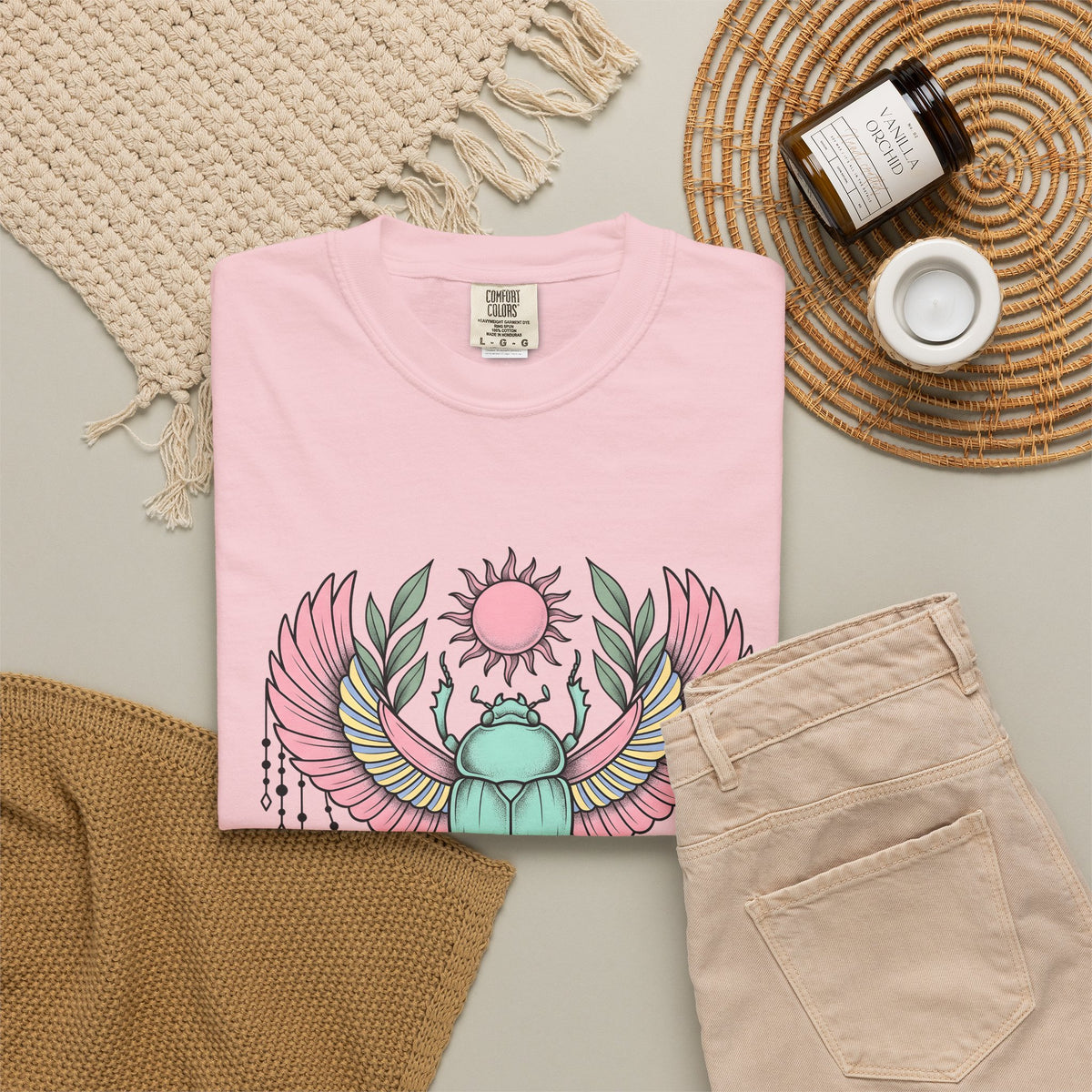 Scarab Bug Boho Chic Metaphysical Gift Tribal Beetle Bohemian Enthusiast Primitive Spiritual T-Shirt