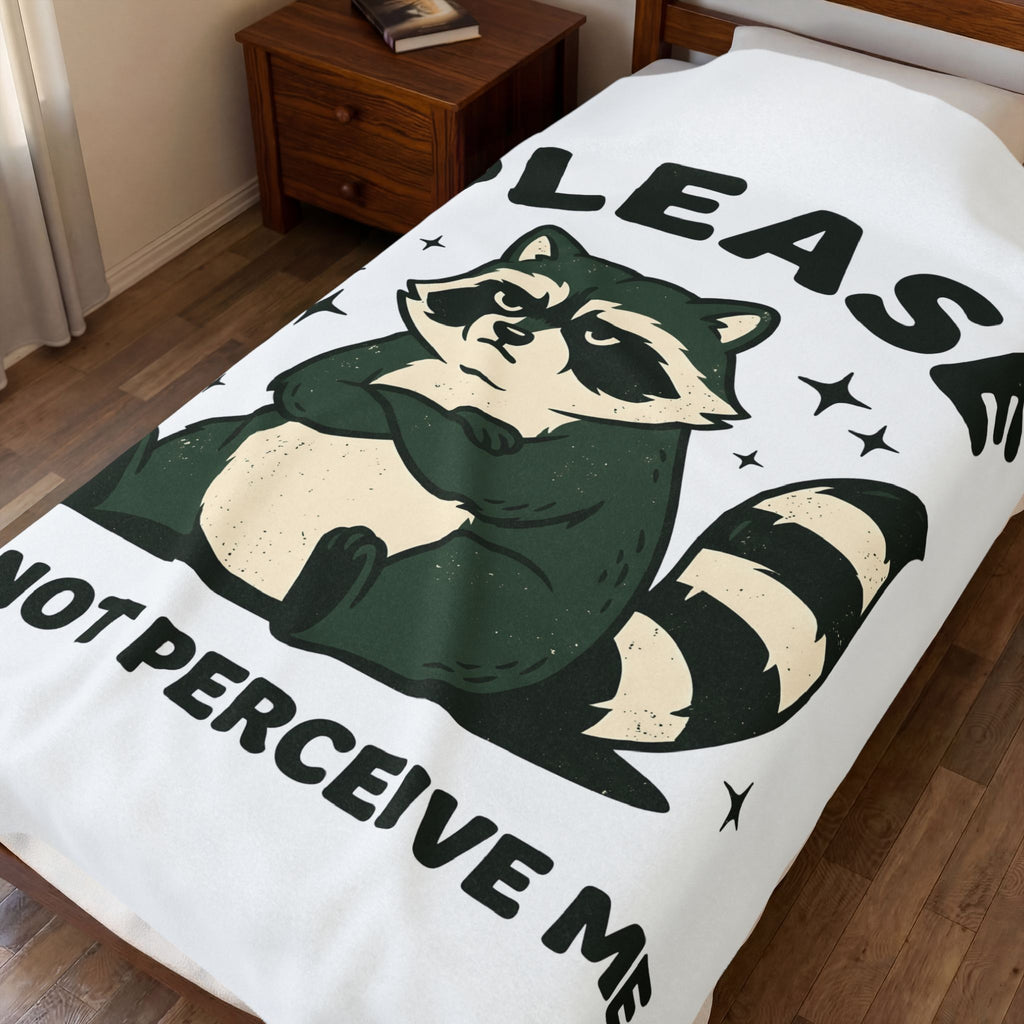 Grumpy Raccoon Blanket Funny Animal Gift Women Cartoon Blanket Trash Panda Blanket Humor Fan Comic Blanket Wildlife Graphic Retro Stars Blanket