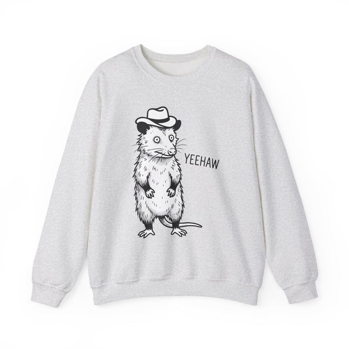 Possum Western Hat Sweatshirt Cowgirl Pet Gift Women Line Art Sweatshirt Opossum Sweatshirt Cowboy Fan Animal Illustration Graphic Hand Drawn Western Hat