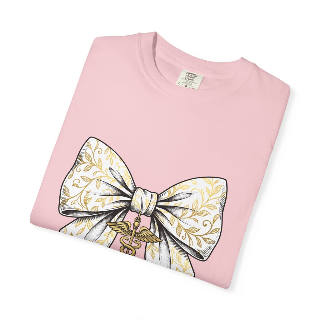 Medical Bow T-Shirt Nurses Healthcare Gift Women Botanical T-Shirt Medical Bow Tie T-Shirt Nurse Enthusiast Botanical Illustration Medical Graphic