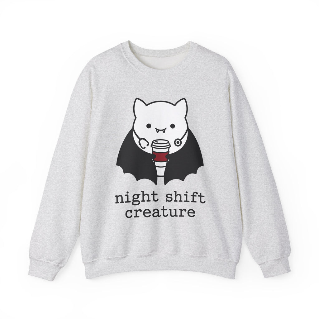 Vampire Coffee Sweatshirt Sweatshirt Nurses Fall Gift Women Cartoon Sweatshirt Coffee Cup Sweatshirt Nurse Enthusiast Comic Sweatshirt Autumn Graphic Clean Nurse