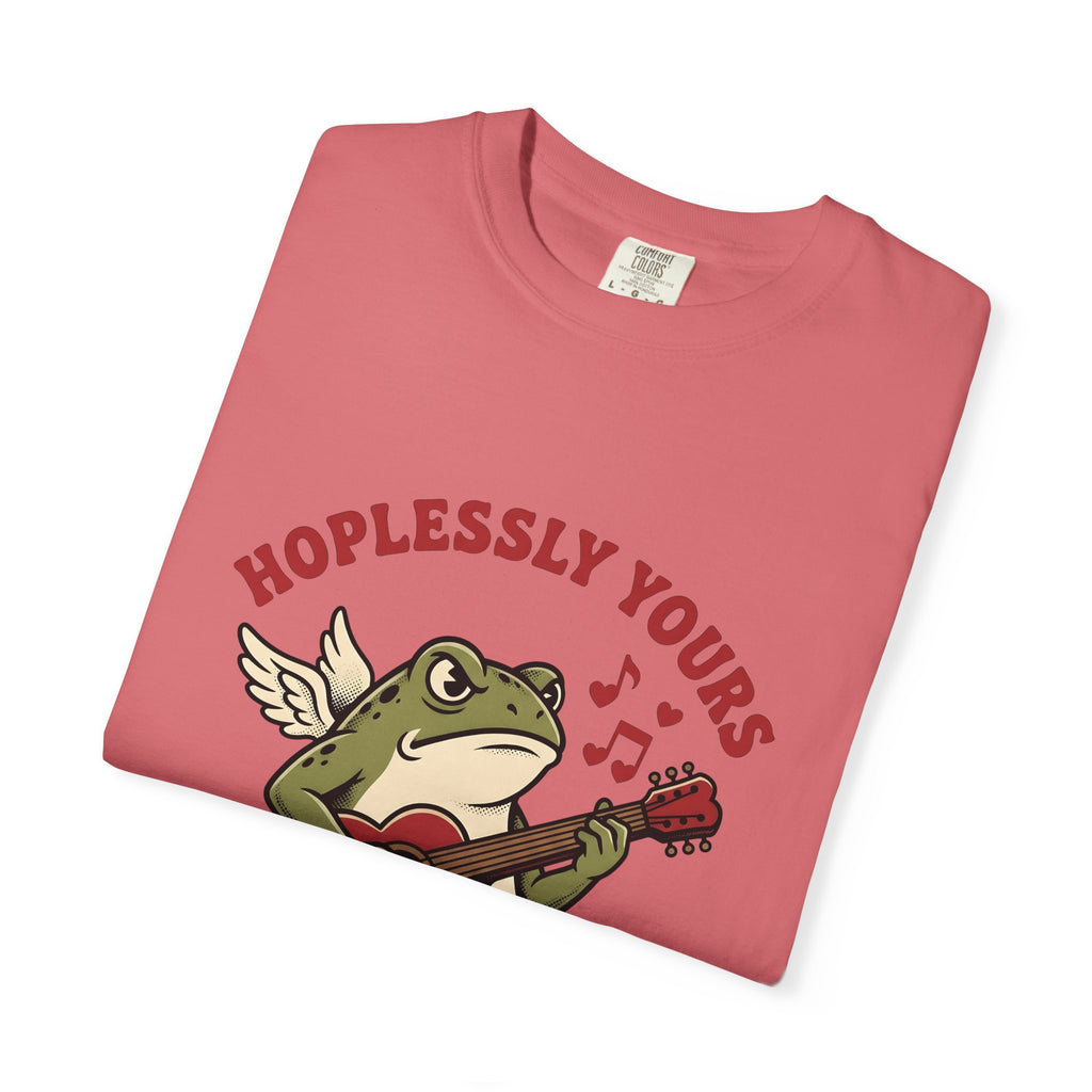 Wings Frog Guitar T-Shirt St. Valentine's Day Pets Gift Women Sketch T-Shirt Guitarist T-Shirt Valentine Fan Doodle T-Shirt Animal Graphic Old