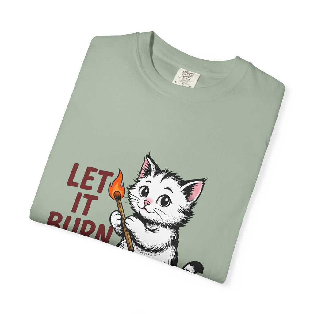 Cute Cat T-Shirt Cat Humor Gift Women Cartoon T-Shirt Kitten T-Shirt Feline Fan Cartoonish T-Shirt Funny Graphic Vintage Matchstick T-Shirt