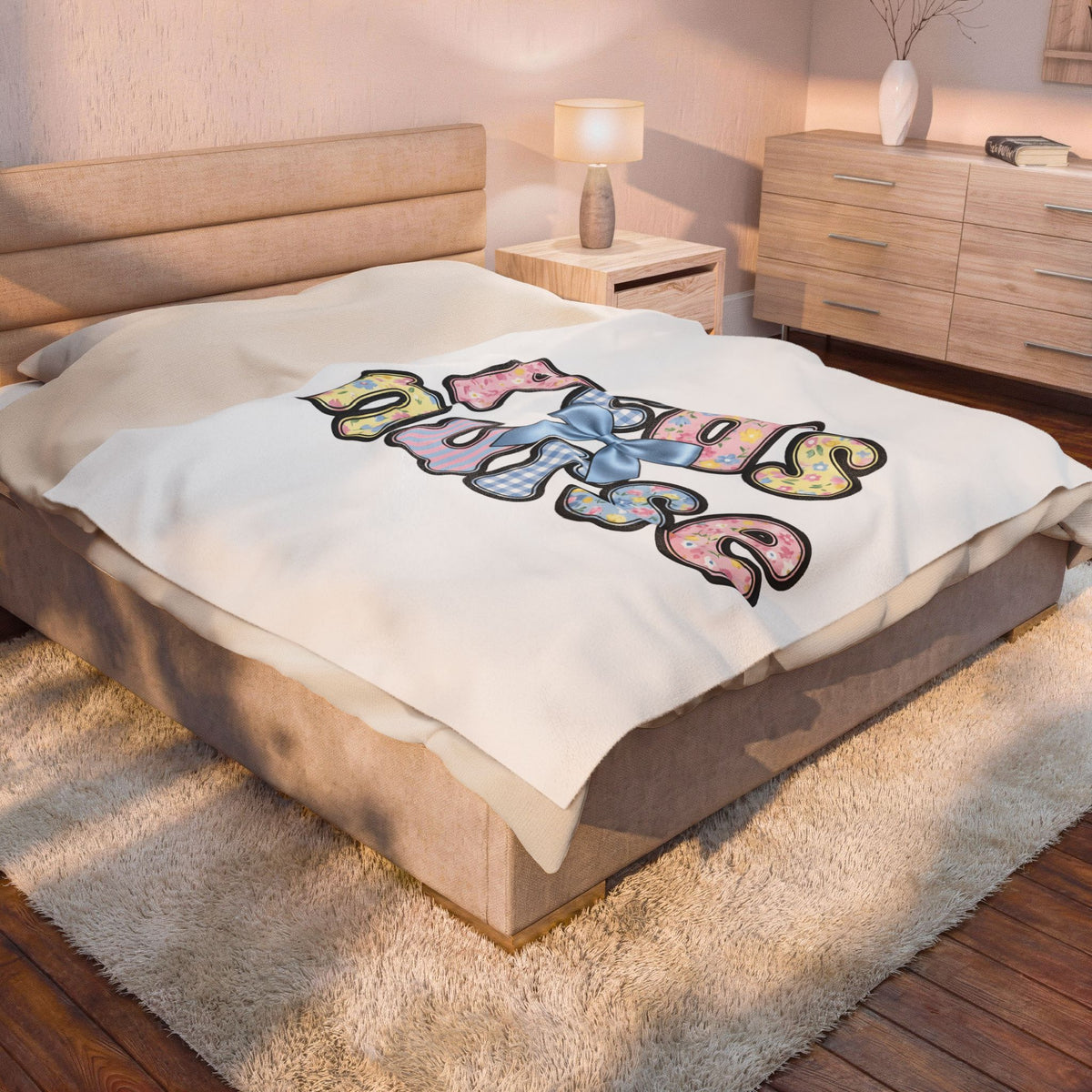 Pastel Fabric Typography Blanket Nurse Flower Gift Women Adorable Blanket Textile Blanket Nursing Enthusiast Typography Blanket Floral Graphic Old