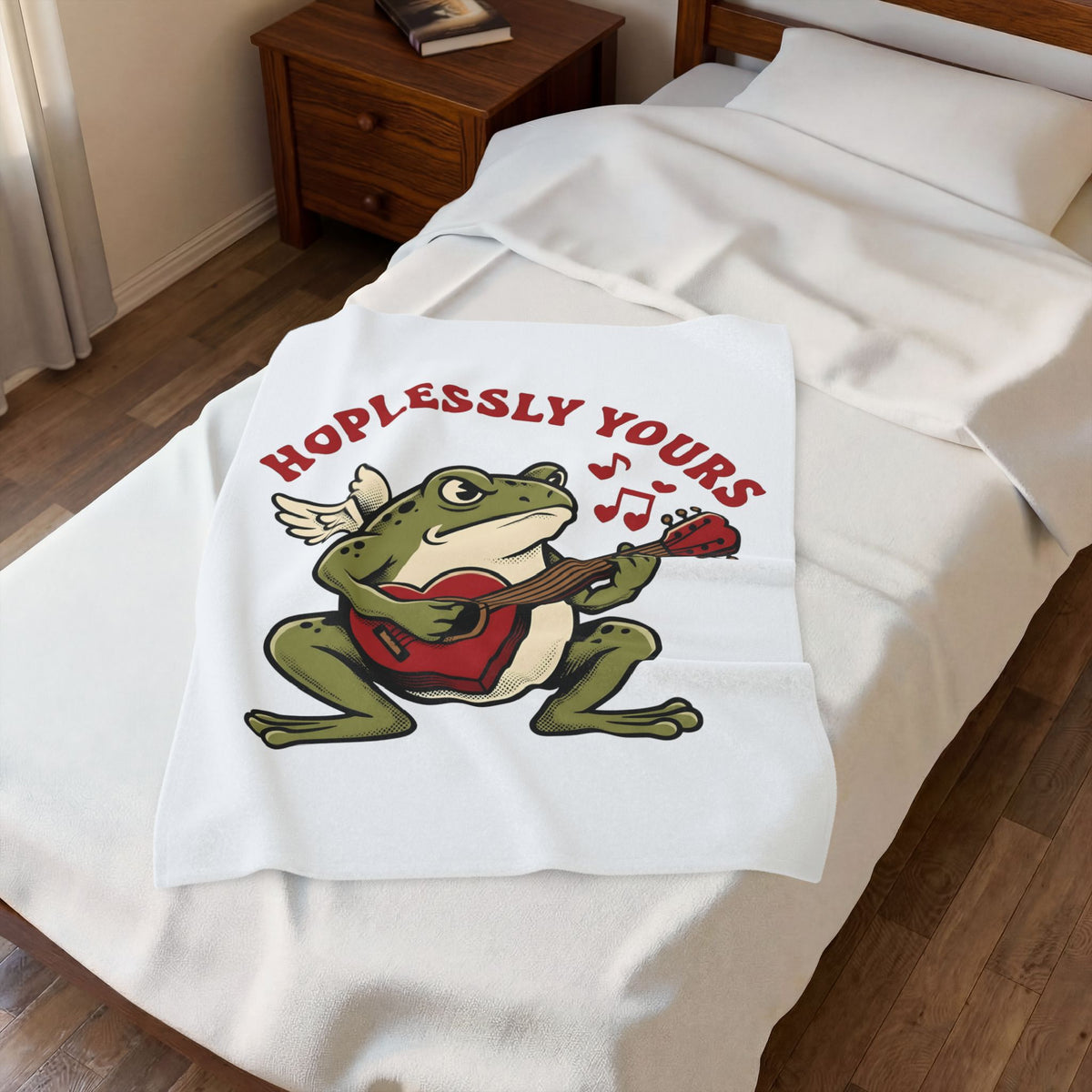 Wings Frog Guitar Blanket St. Valentine's Day Pets Gift Women Sketch Blanket Guitarist Blanket Valentine Fan Doodle Blanket Animal Graphic Old