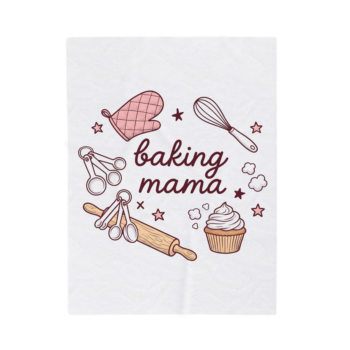 Baking Tools Blanket Moms Kitchen Gift Women Doodle Blanket Bakeware Blanket Motherhood Enthusiast Hand Drawn Blanket Cooking Graphic Retro Cupcake