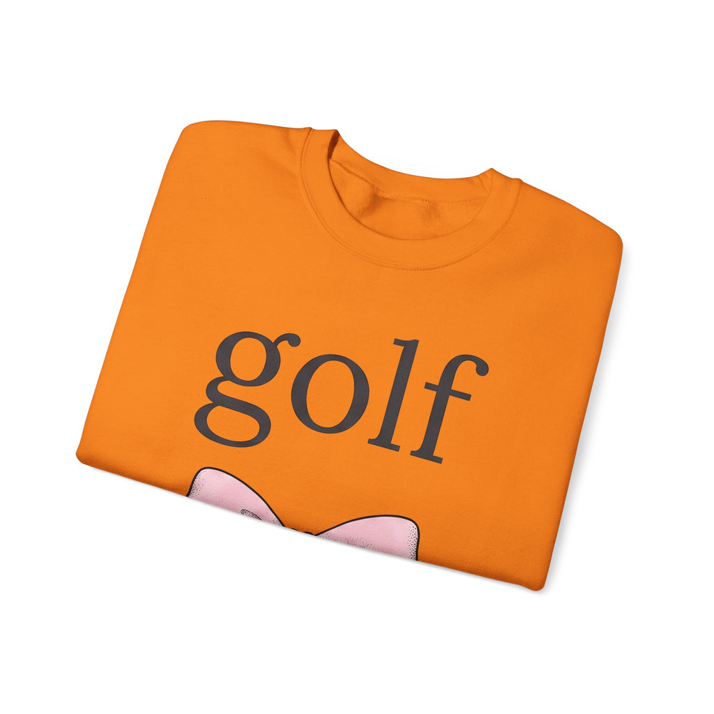 Magenta Bow Sweatshirt Golf Vibe Gift Women Contemporary Sweatshirt Bow Tie Sweatshirt Golfer Fan Modern Sweatshirt Atmosphere Graphic Doodle Strip Sweatshirt