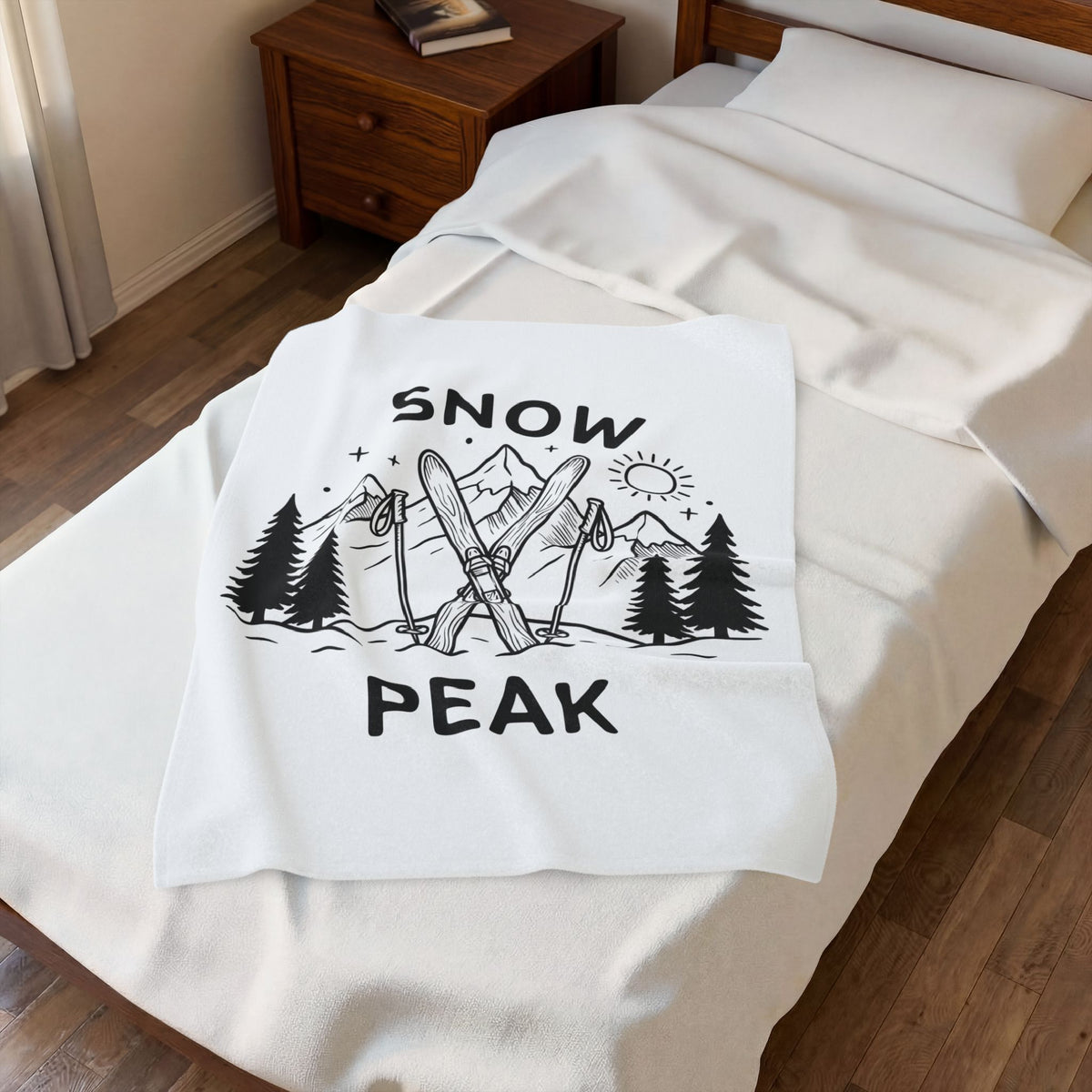 Ski Equipment Blanket Sports Outdoors Gift Women Line Art Blanket Ski Gear T