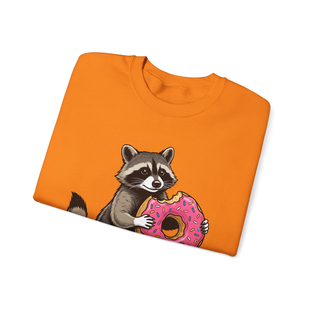 Raccoon Donut Desserts Animal Gift Cartoon Donut Pastry Fan Comic Wildlife Hand Drawn Sprinkles Sweatshirt