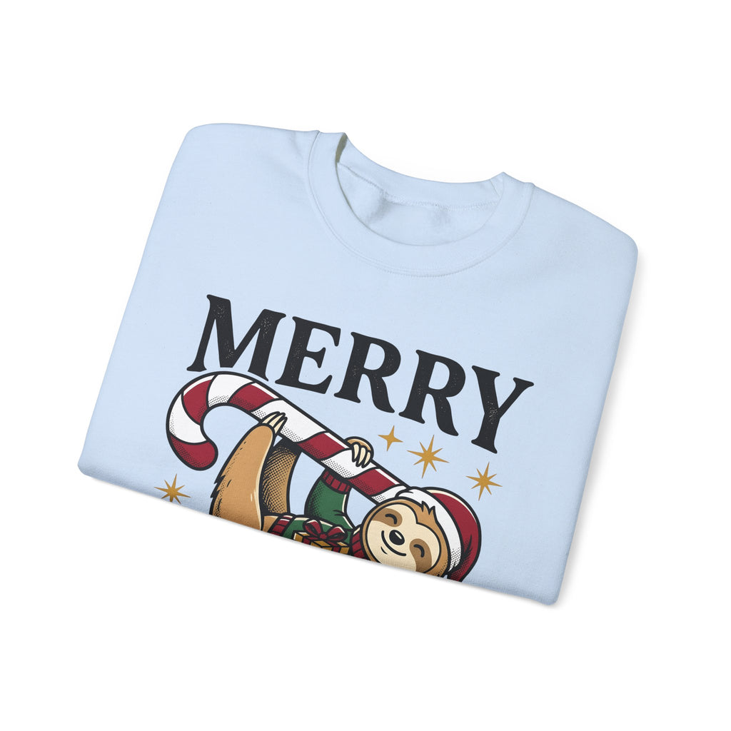 Sloth Festive Cane Sweatshirt Christmas Critter Gift Women Doodle Sweatshirt Sloth Sweatshirt Xmas Fan Hand Drawn Sweatshirt Creature Graphic Nostalgic Box