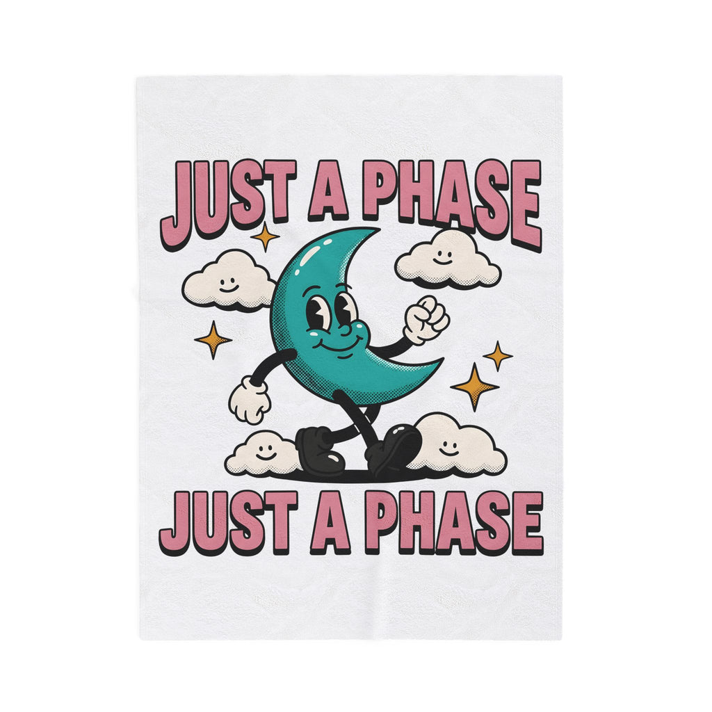 Moon Character Funny Stars Gift Hand Drawn Lunar Humor Fan Illustrated Celestial Sketch Cheerful Blanket
