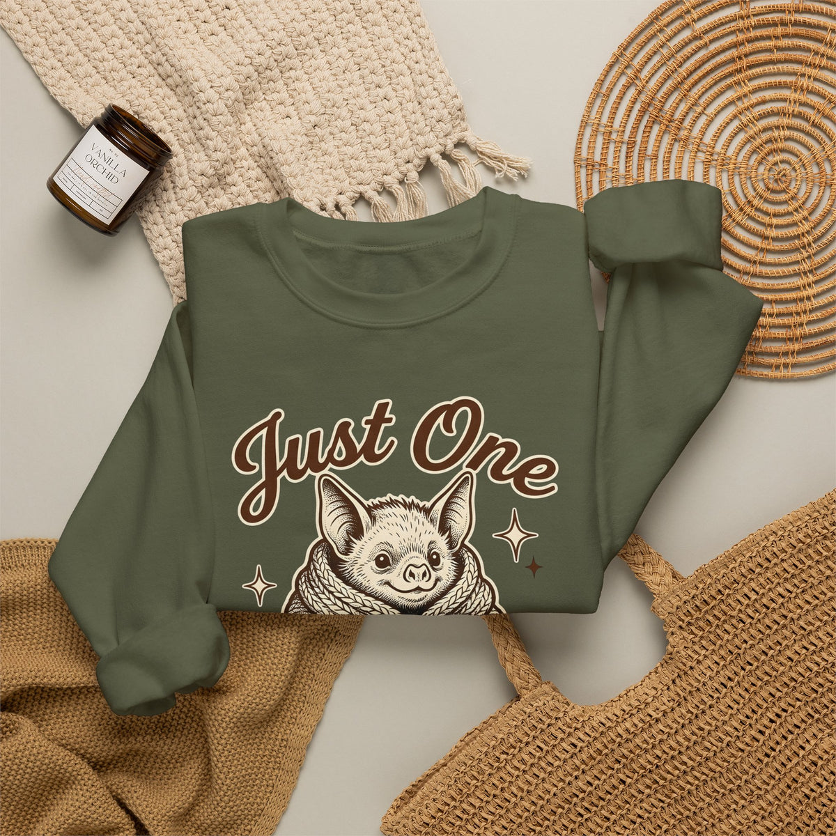 Bat Needlework Sweatshirt Cute Crafts Gift Women Vintage Sweatshirt Embroidery Sweatshirt Adorable Fan Retro Sweatshirt Crafting Graphic Doodle Wool Ball