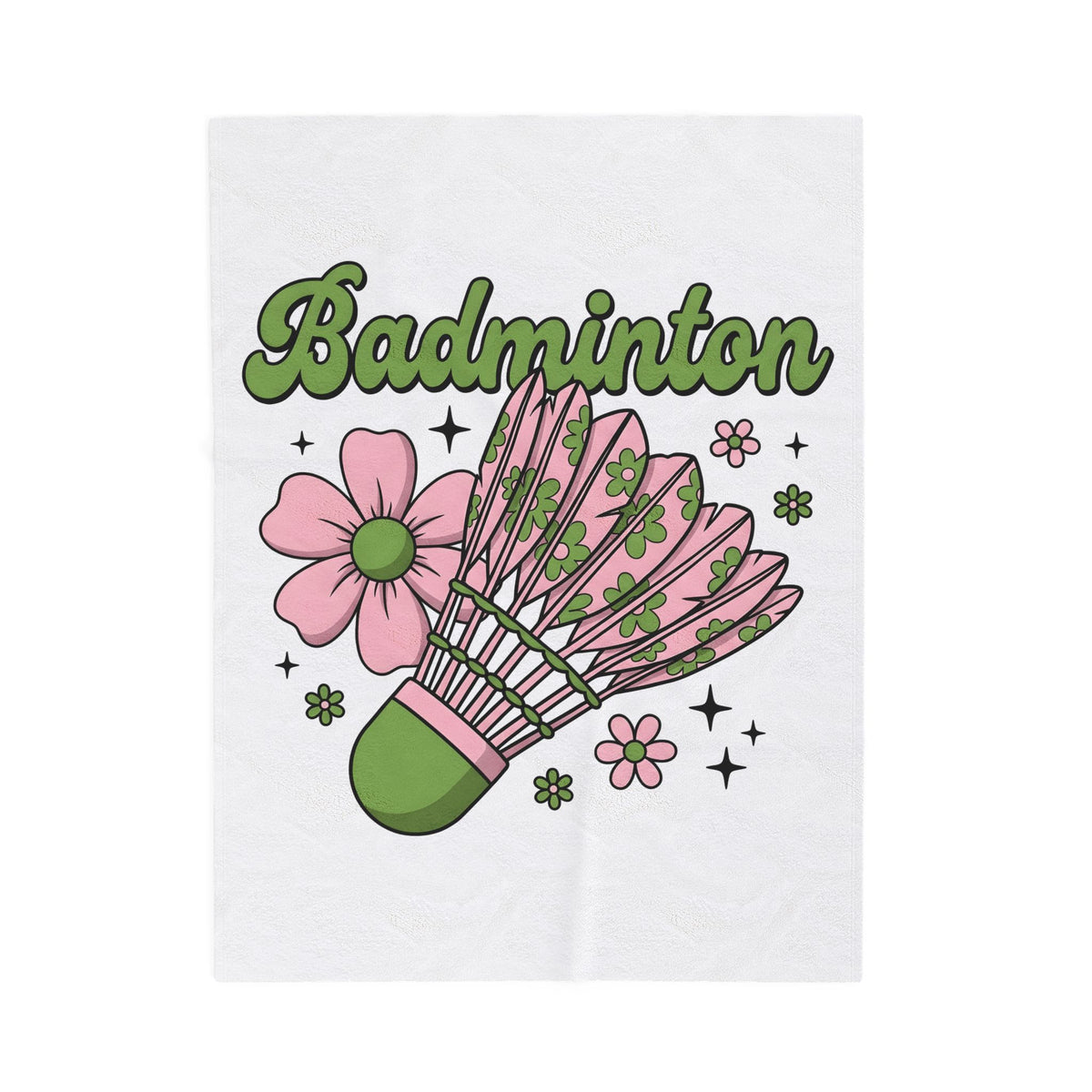 Birdie Shuttle Blanket Badminton Garden Gift Women Playful Blanket Shuttlecock Blanket Racquet Fan Racket Blanket Floral Graphic Sketch Petal