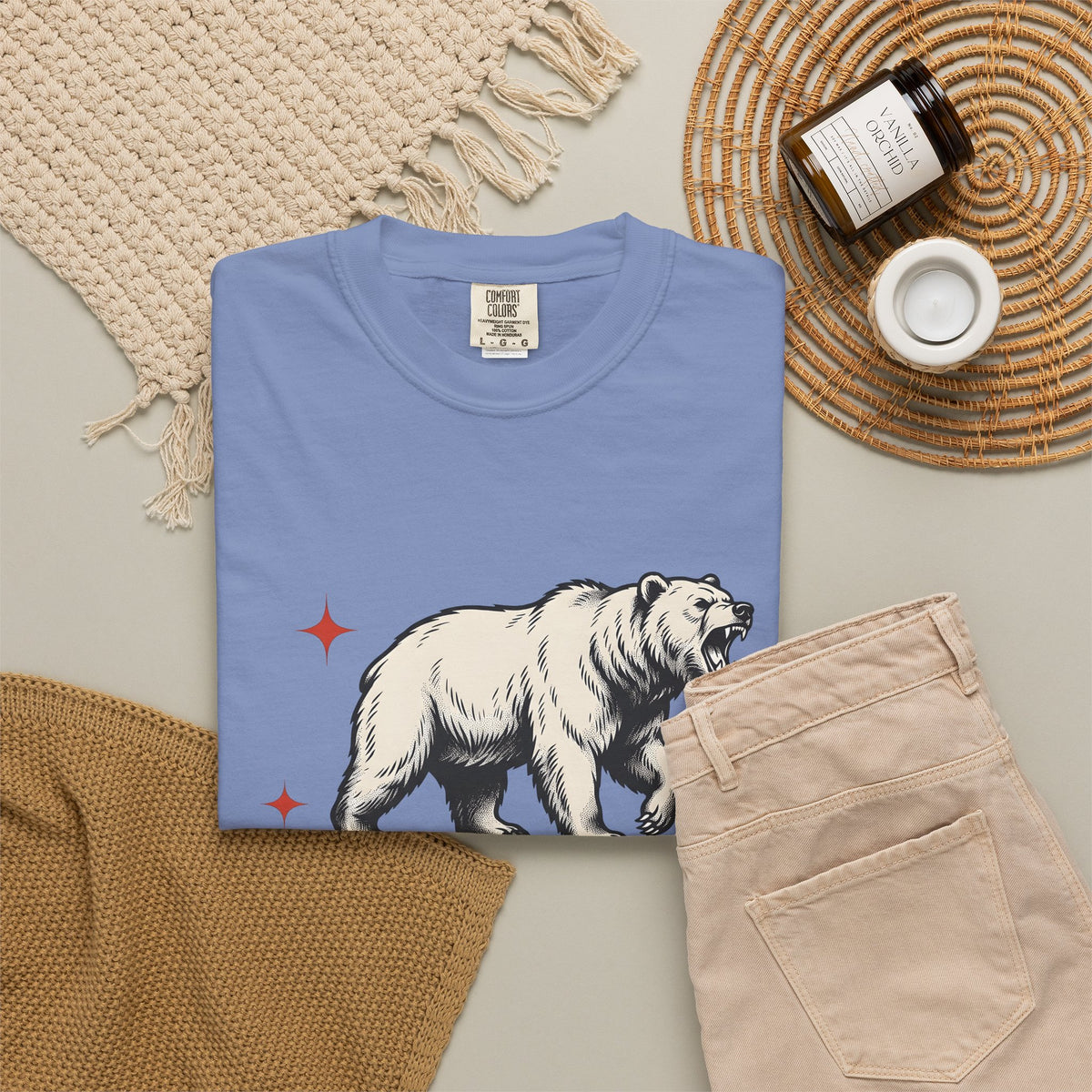 Grizzly Bear T-Shirt Bear Animal Gift Women Vintage T-Shirt Ursa T-Shirt Bear Fan Grizzly Graphic Retro Star T-Shirt