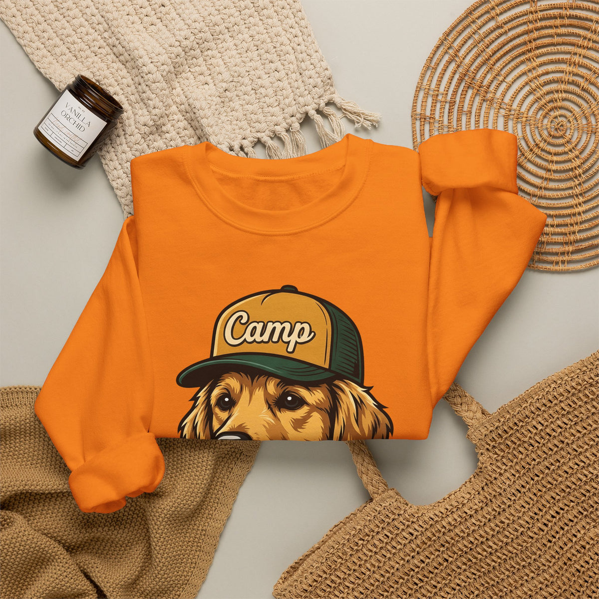 Golden Retriever Sweatshirt Dog Hiking Gift Women Hand Drawn Sweatshirt Retriever Sweatshirt Dog Fan Illustrated Graphic Sweatshirt Classic Cap Sweatshirt