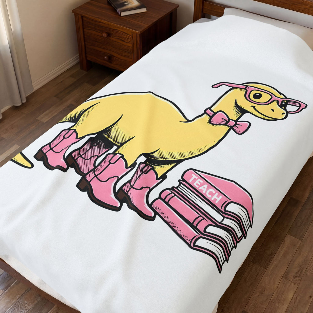 Dinosaur Eyeglasses Blanket Teachers Education Gift Women Animated Blanket Specs Blanket Educator Enthusiast Cartoon Blanket Learning Graphic