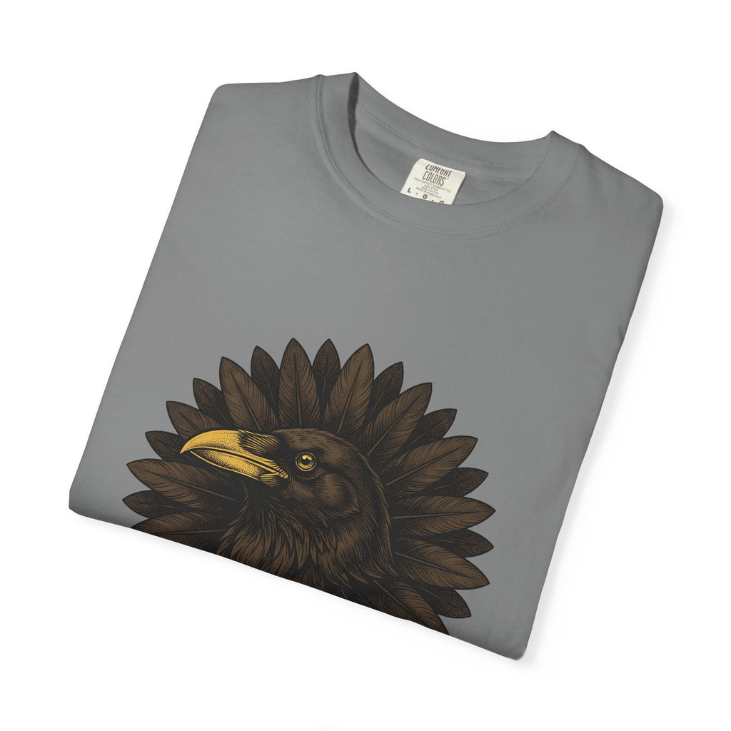 Corvid Flower T-Shirt Boho Chic Paranormal Gift Women Tribal T-Shirt Crow T-Shirt Bohemian Fan Ethnic T-Shirt Occult Graphic Antique Wing T-Shirt