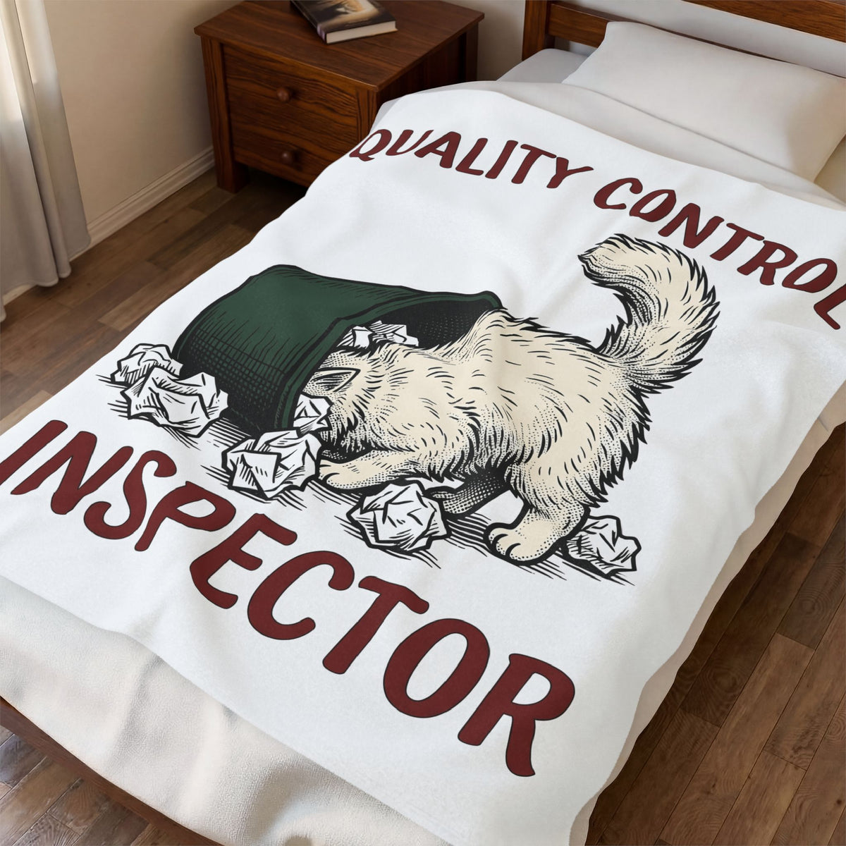 Plush Cat Waste Basket Blanket Cat Satire Gift Women Shabby Chic Blanket Trash Can Blanket Cat Fan Distressed Blanket Sarcastic Graphic Outline