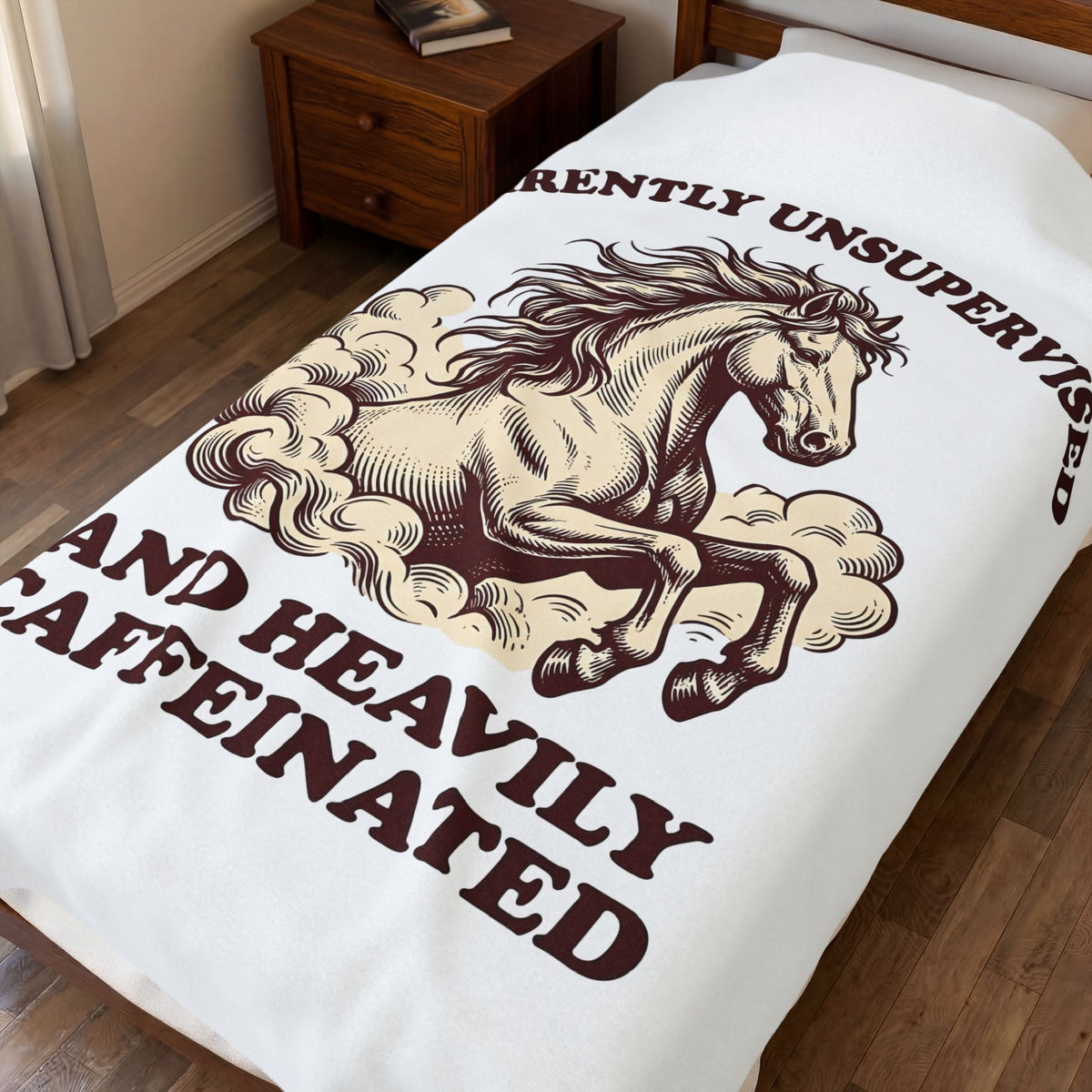 Horse Illustration Blanket Cowgirl Wildlife Gift Women Retro Blanket Equine Blanket Cowboy Fan Rodeo Blanket Wildlife Graphic Country Sky Blanket