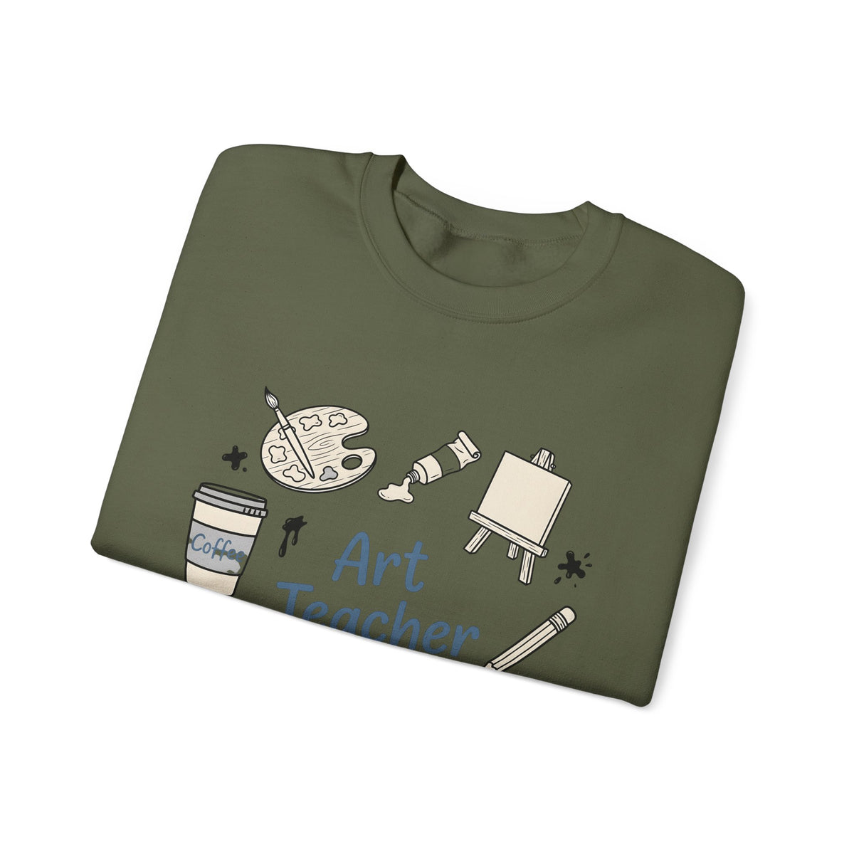 Painting Supplies Sweatshirt Teacher Study Gift Women Line Art Sweatshirt Art Materials Sweatshirt Educator Enthusiast Illustration Design Graphic Studying