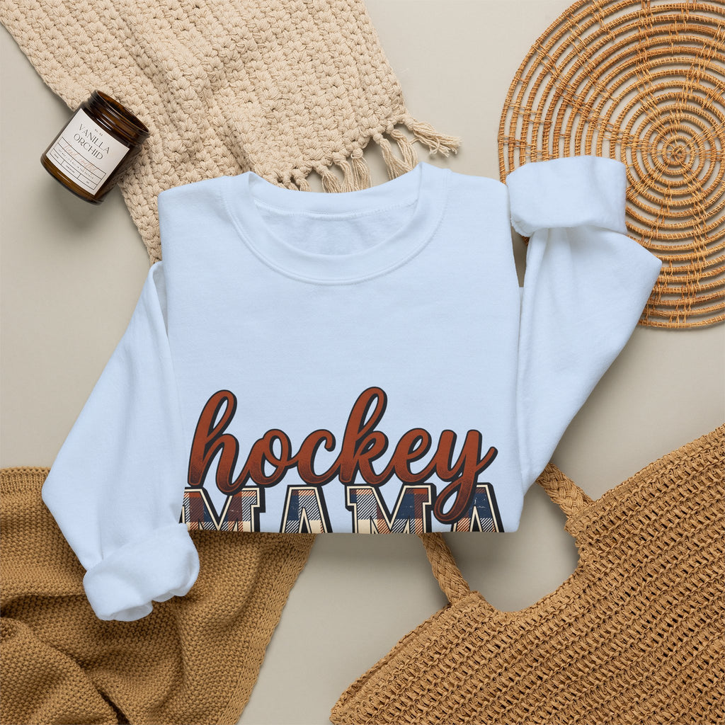 Plaid Pattern Text Sweatshirt Mom Sports Gift Women Retro Sweatshirt Tartan Sweatshirt Mom Fan Retro Style Sweatshirt Athlete Graphic Vintage Lightning Bolt