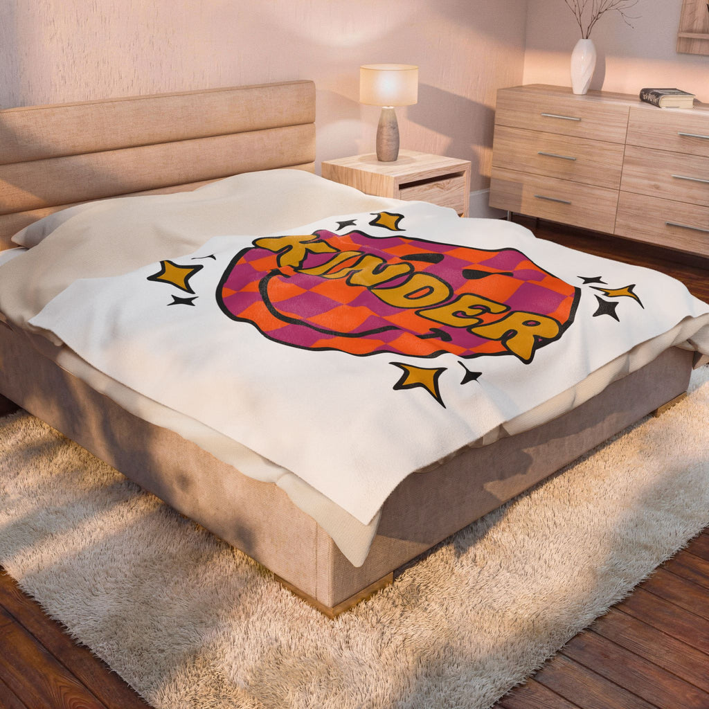 Grin Icon Teachers Inspiration Gift Nostalgic Smiley Educator Enthusiast Vintage Motivational Blanket
