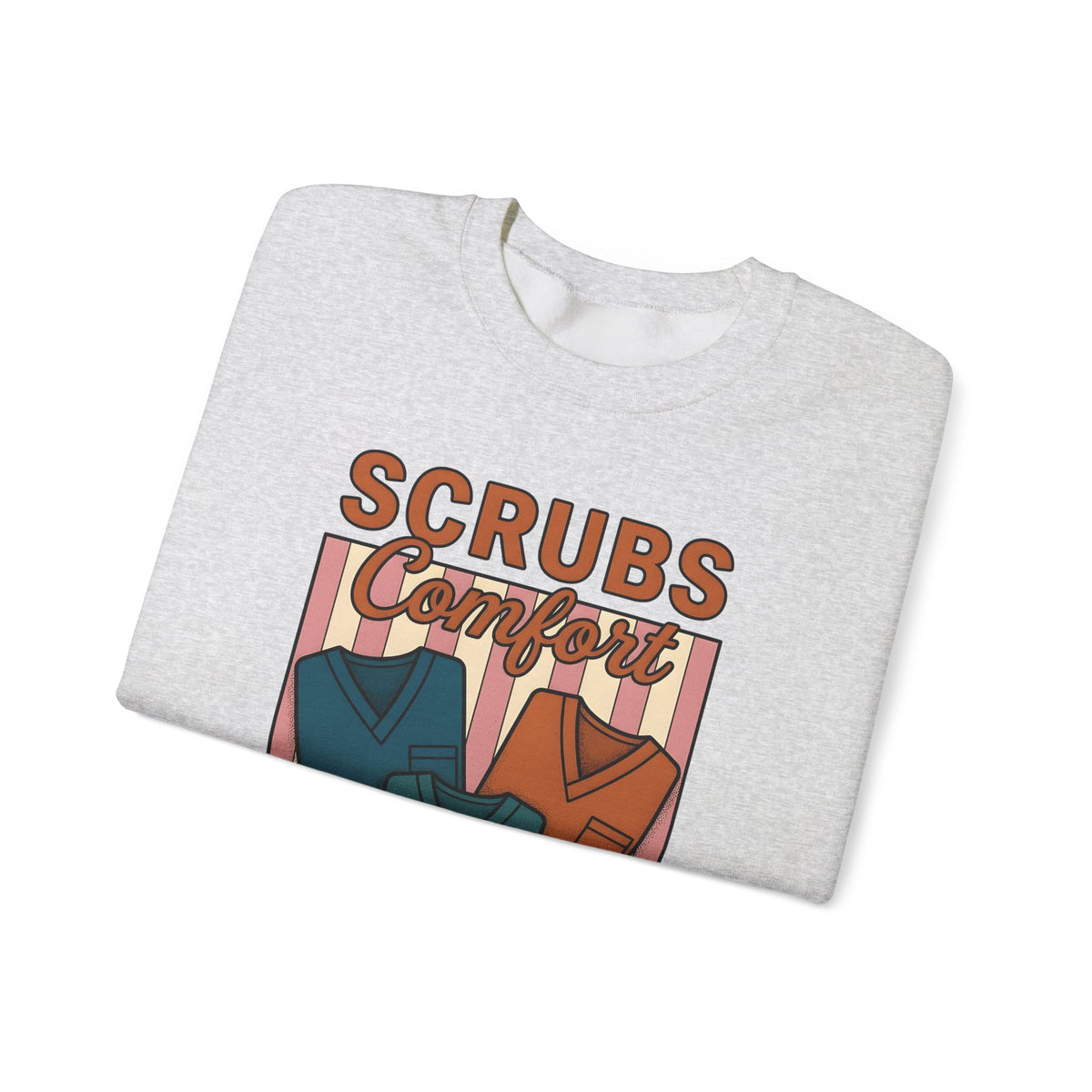 Scrubs Print Sweatshirt Nurses Wellness Gift Women Hand Drawn Sweatshirt Medical Print Sweatshirt Nurse Enthusiast Illustration Graphic Line Art Red Cross