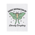 Luna Moth Blanket Funny Arthropod Gift Women Hand Painted Blanket Moth Blanket Humor Fan Hand Drawn Blanket Insect Graphic Cartoon Stars Blanket